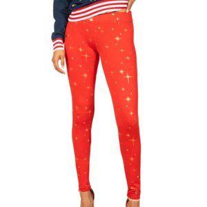 NWT Tipsy Elves Red Gold Twinkle Star Leggings